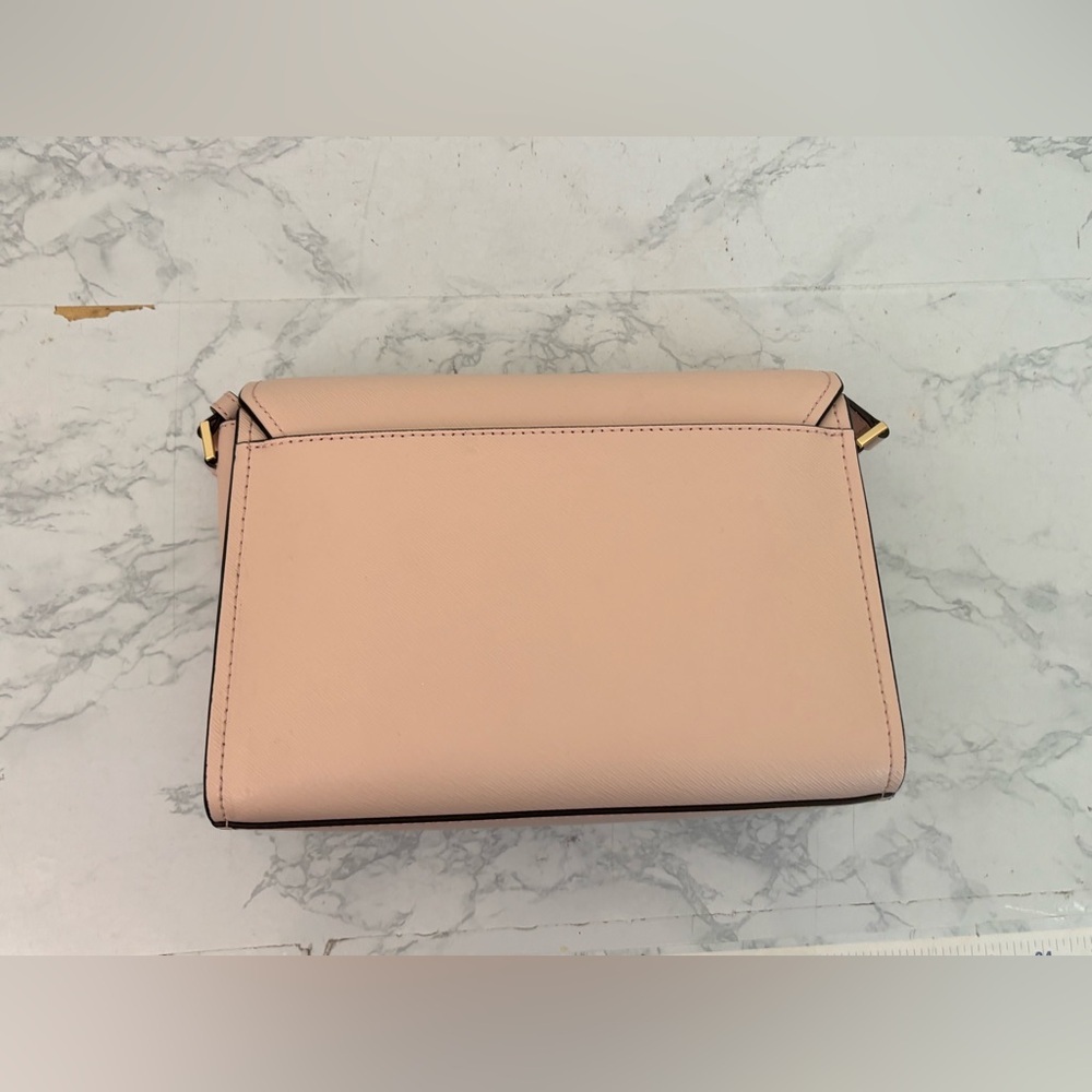 Michael Kors Pink Blush Crossbody Purse Shoulder Bag 9x7x3 Hard Leather NWOT - Picture 5 of 11